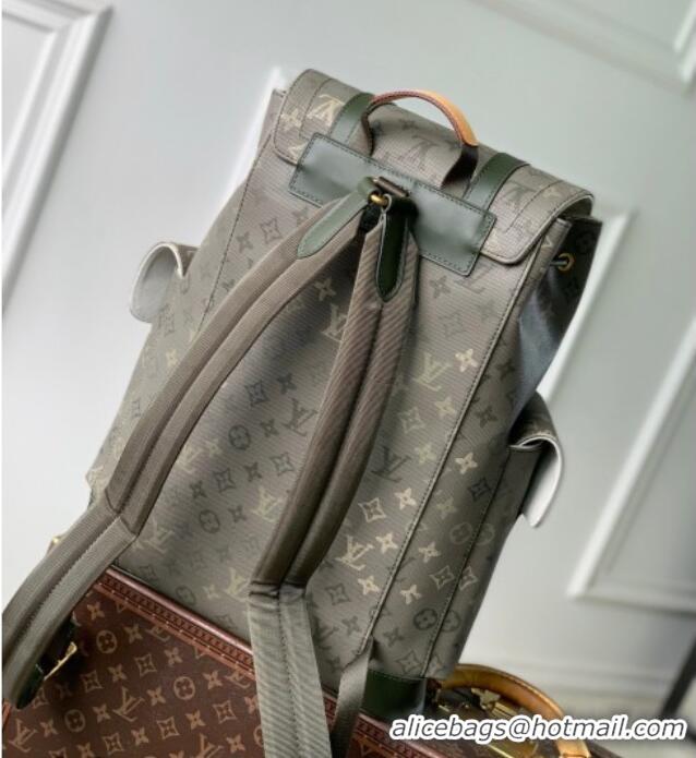 Big Discount Louis Vuitton Men's Christopher MM Backpack Bag in Khaki Green Monogram Surplus Canvas M27080 2026