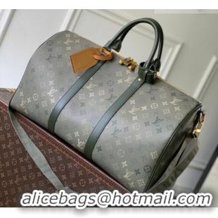 Famous Brand Louis Vuitton Men's Keepall Bandoulière 50 Travel Bag in Khaki Green Monogram Surplus Canvas M26959 2026