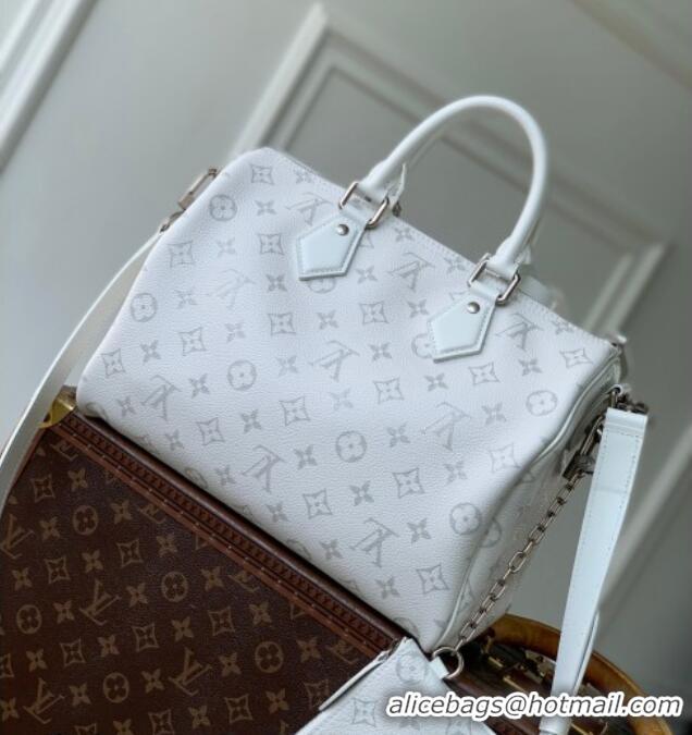 Promotional Louis Vuitton Speedy P9 Bandoulière 30 Bag in Motiph Leather M27144 White 2026