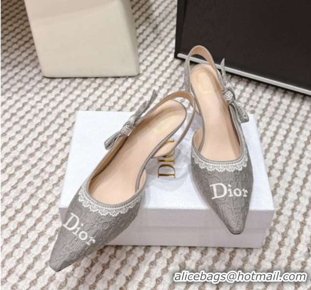 Purchase Dior J'Adior Pump 6.5cm Heel in Grey Dior Oblique Embroidered Cotton and White Lace 6012235 2026