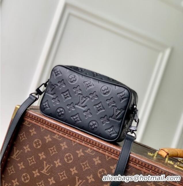 Super Quality Louis Vuitton Men's Trocadéro Wearable Wallet Mini Bag in Black Monogram Shadow Leather M26737 2026