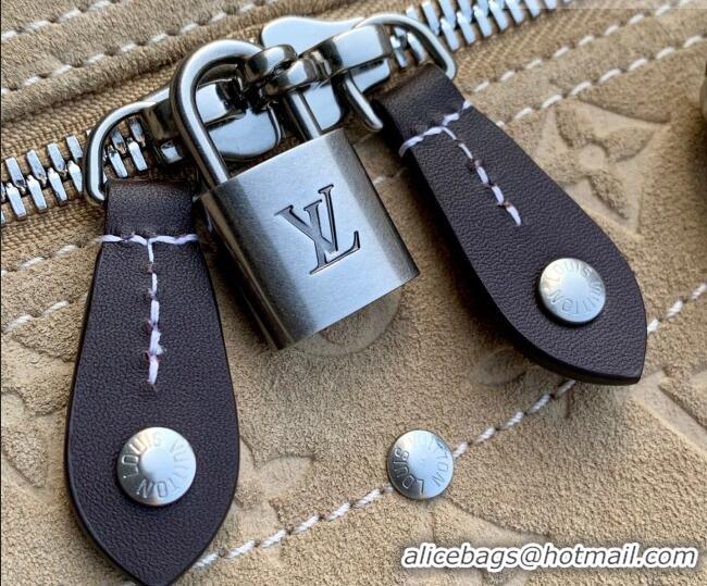 Top Grade Louis Vuitton Men's Keepall Bandoulière 50 Bag in Suede M26127 Beige/Brown 2026