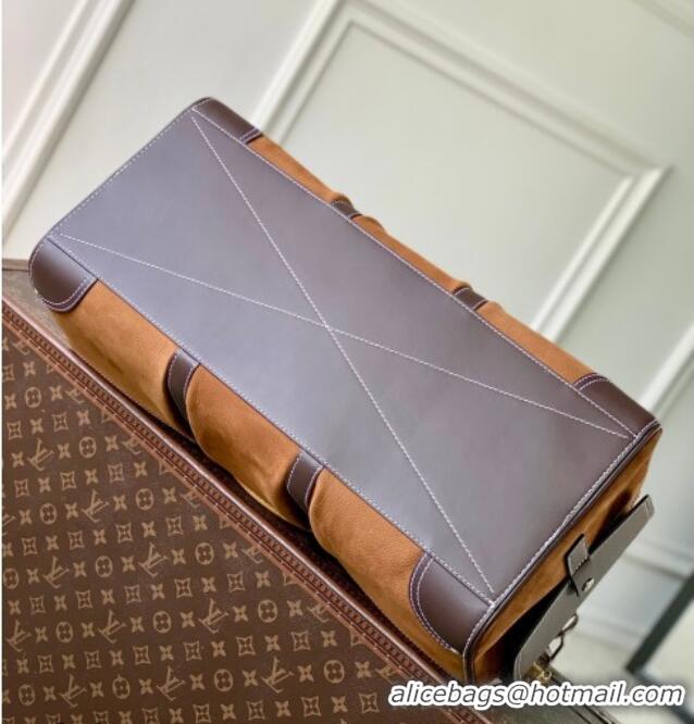 Top Grade Louis Vuitton Men's Keepall Bandoulière 50 Bag in Suede M26127 Beige/Brown 2026