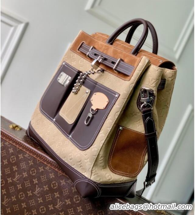 Trendy Design Louis Vuitton Men's Steamer Backpack Bag in Suede M26019 Beige/Brown 2026
