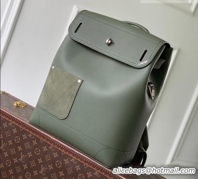 Best Price Louis Vuitton Men's Steamer Backpack bag in LV Touch Leather M26852 Khaki Green 2026