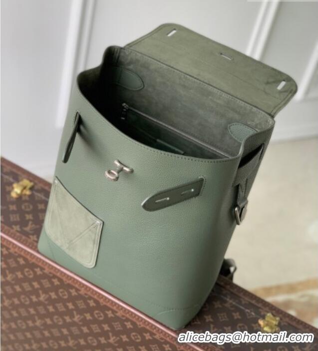 Best Price Louis Vuitton Men's Steamer Backpack bag in LV Touch Leather M26852 Khaki Green 2026