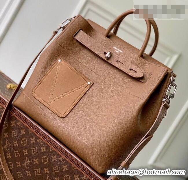 New Design Louis Vuitton Men's Steamer 30 bag in LV Touch Leather M26758 Tan Brown 2026