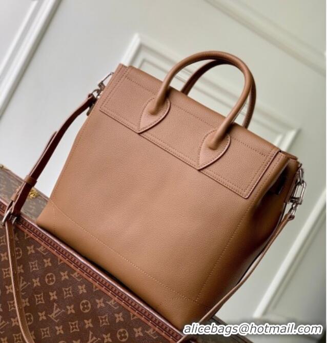 New Design Louis Vuitton Men's Steamer 30 bag in LV Touch Leather M26758 Tan Brown 2026