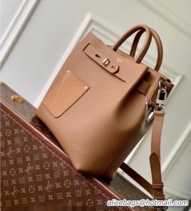 New Design Louis Vuitton Men's Steamer 30 bag in LV Touch Leather M26758 Tan Brown 2026