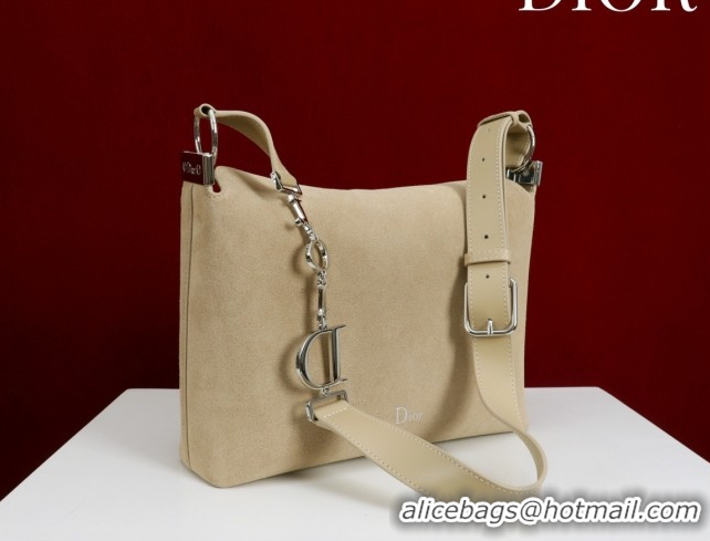Classic Hot Dior Suede Small Shoulder Bag Beige/Silver S1411 0124001 2026