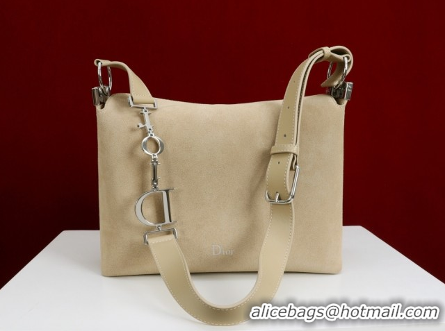 Classic Hot Dior Suede Small Shoulder Bag Beige/Silver S1411 0124001 2026