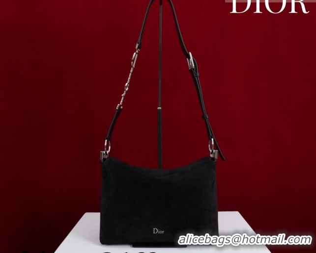 Stylish Dior Suede Small Shoulder Bag Black/Silver S1411 0124004 2026