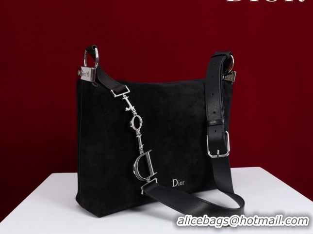 Stylish Dior Suede Small Shoulder Bag Black/Silver S1411 0124004 2026