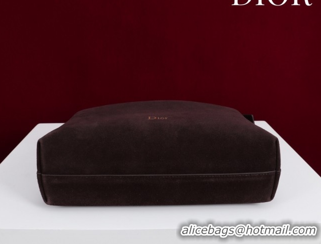 Grade Quality Dior Suede Small Shoulder Bag Dark Brown/Gold S1411 0124007 2026