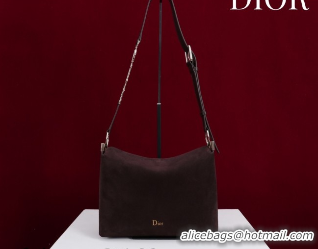 Grade Quality Dior Suede Small Shoulder Bag Dark Brown/Gold S1411 0124007 2026