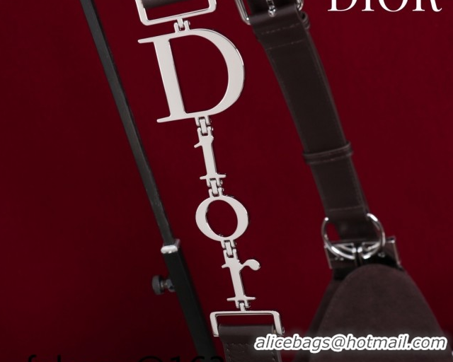 Best Grade Dior Suede Small Shoulder Bag Dark Brown/Silver S1411 0124008 2026