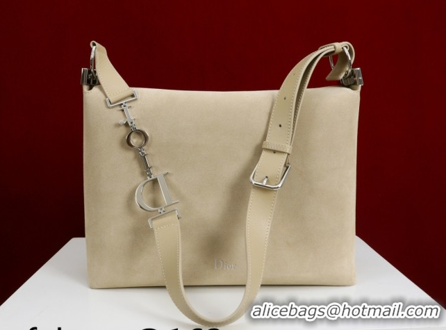Crafted Dior Suede Medium Shoulder Bag M14142 Beige/Silver 2026