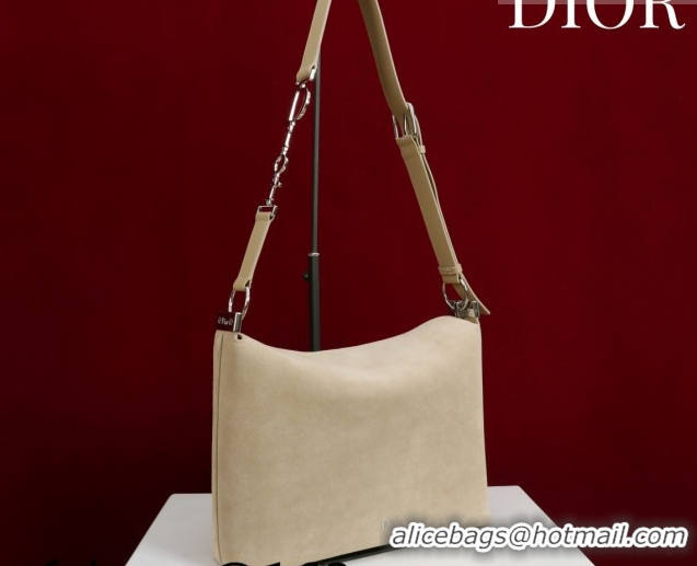 Crafted Dior Suede Medium Shoulder Bag M14142 Beige/Silver 2026