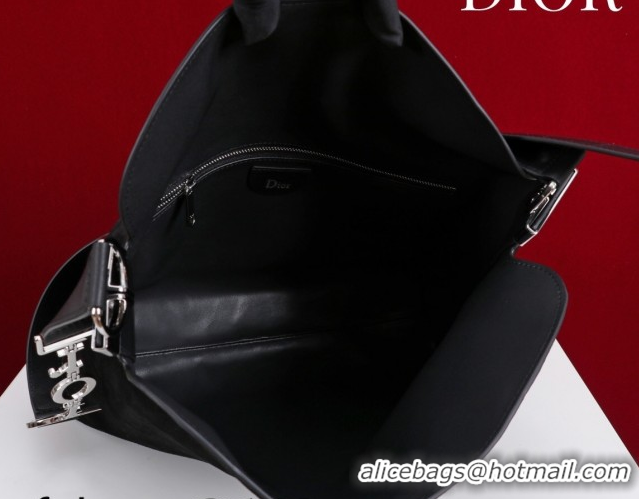 Purchase Dior Suede Medium Shoulder Bag M14142 Black/Silver 2026