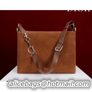 Luxury Dior Suede Medium Shoulder Bag M14142 Caramel/Gold 2026