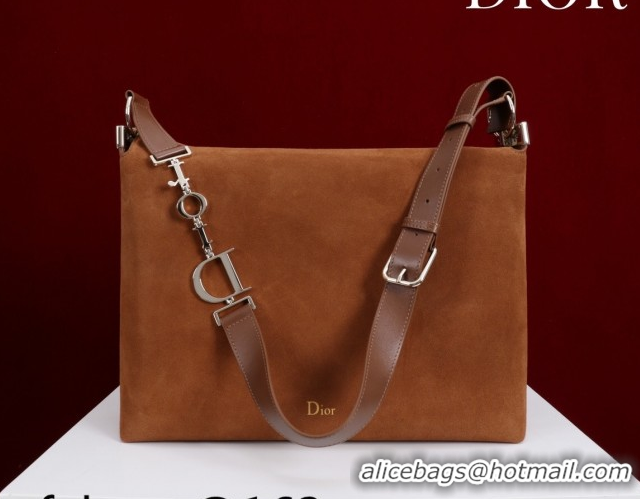 Luxury Dior Suede Medium Shoulder Bag M14142 Caramel/Gold 2026