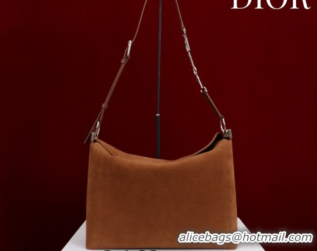 Luxury Dior Suede Medium Shoulder Bag M14142 Caramel/Gold 2026