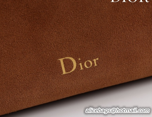 Luxury Dior Suede Medium Shoulder Bag M14142 Caramel/Gold 2026