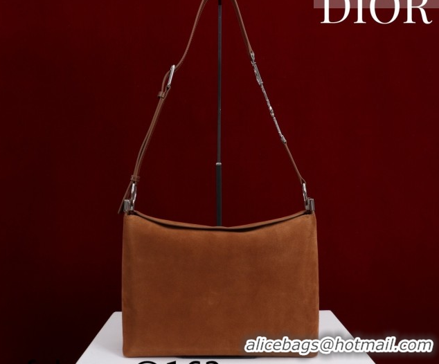 Discount Dior Suede Medium Shoulder Bag M14142 Caramel/Silver 2026