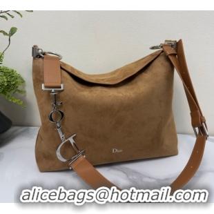 Best Grade Dior Suede Medium Shoulder Bag M1927 Camel 2026