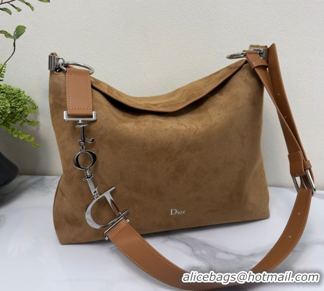 Best Grade Dior Suede Medium Shoulder Bag M1927 Camel 2026