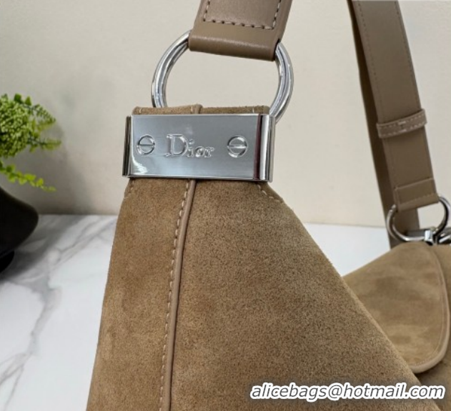 Best Grade Dior Suede Medium Shoulder Bag M1927 Camel 2026