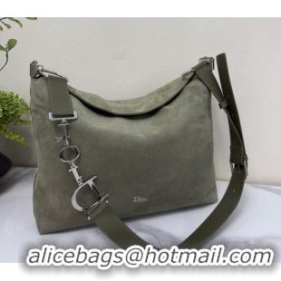 Grade Quality Dior Suede Medium Shoulder Bag M1927 Green 2026