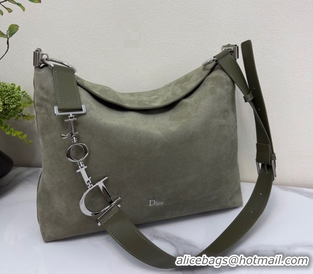 Grade Quality Dior Suede Medium Shoulder Bag M1927 Green 2026