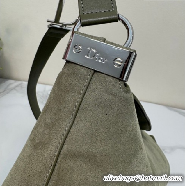 Grade Quality Dior Suede Medium Shoulder Bag M1927 Green 2026