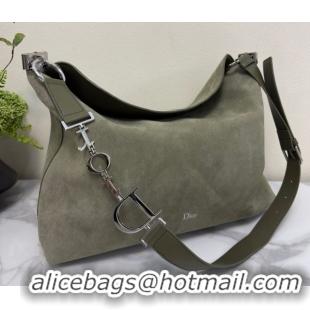 Shop Duplicate Dior Suede Large Shoulder Bag L1926 Green 2026