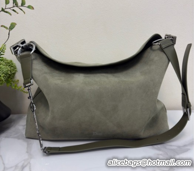 Shop Duplicate Dior Suede Large Shoulder Bag L1926 Green 2026