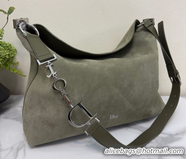 Shop Duplicate Dior Suede Large Shoulder Bag L1926 Green 2026