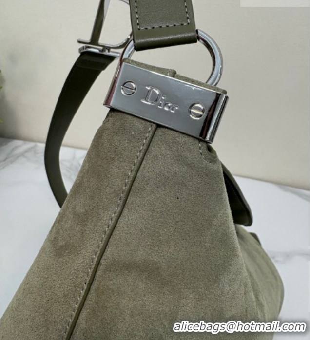 Shop Duplicate Dior Suede Large Shoulder Bag L1926 Green 2026