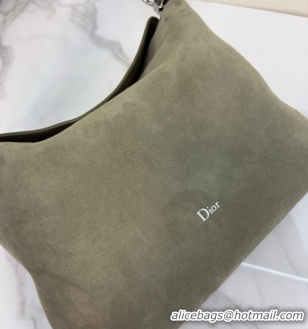Shop Duplicate Dior Suede Large Shoulder Bag L1926 Green 2026
