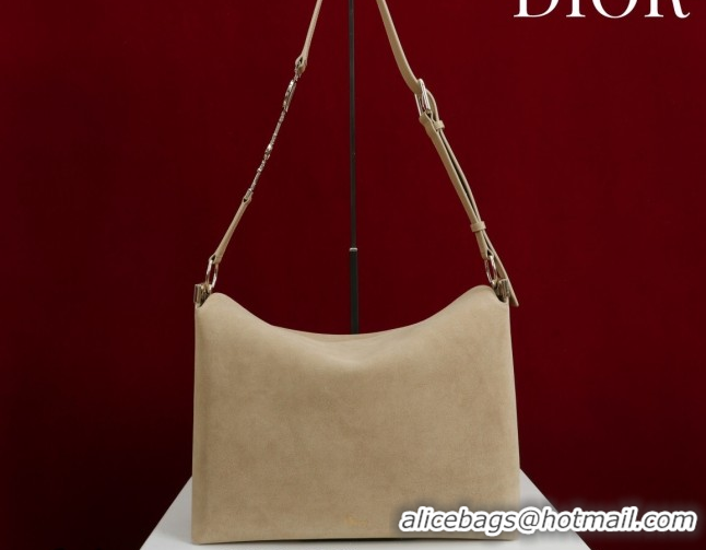 Perfect Dior Suede Large Shoulder Bag L114144 Beige/Gold 2026
