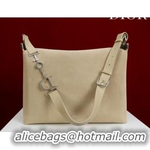 Luxurious Dior Suede Large Shoulder Bag L114144 Beige/Silver 2026