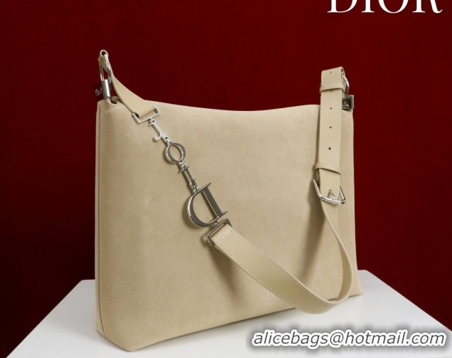 Luxurious Dior Suede Large Shoulder Bag L114144 Beige/Silver 2026