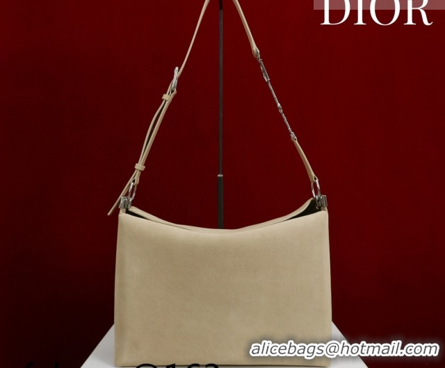 Luxurious Dior Suede Large Shoulder Bag L114144 Beige/Silver 2026