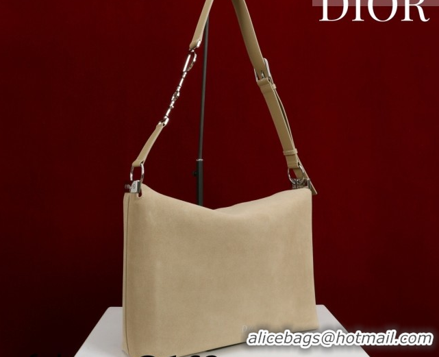 Luxurious Dior Suede Large Shoulder Bag L114144 Beige/Silver 2026