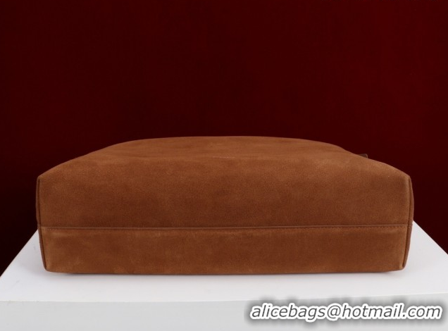 Good Quality Dior Suede Large Shoulder Bag L114144 Caramel/Silver 026