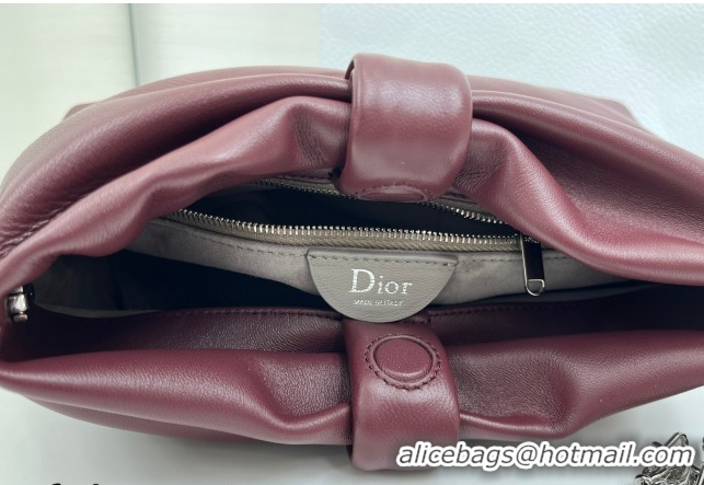 Top Design Dior Bow Small Bag in Lambskin Leather 0715PUQO Burgundy 2026