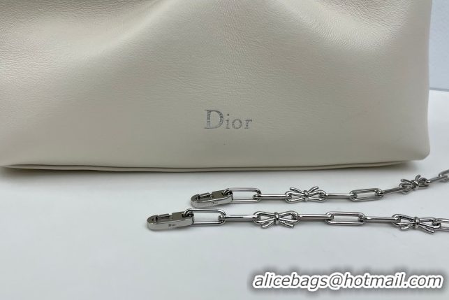 Grade Quality Dior Bow Small Bag in Lambskin Leather 0715PUQO White 026
