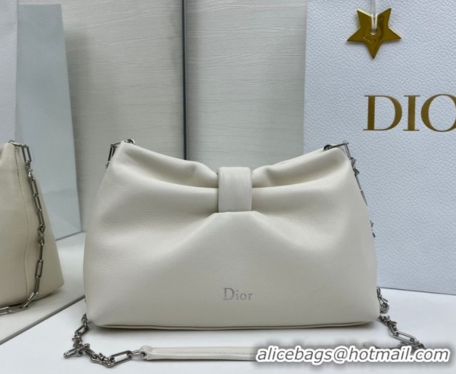 Grade Quality Dior Bow Small Bag in Lambskin Leather 0715PUQO White 026