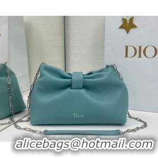 Unique Style Dior Bow Small Bag in Lambskin Leather 0715PUQO Blue Tourmaline 2026