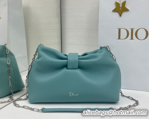 Unique Style Dior Bow Small Bag in Lambskin Leather 0715PUQO Blue Tourmaline 2026